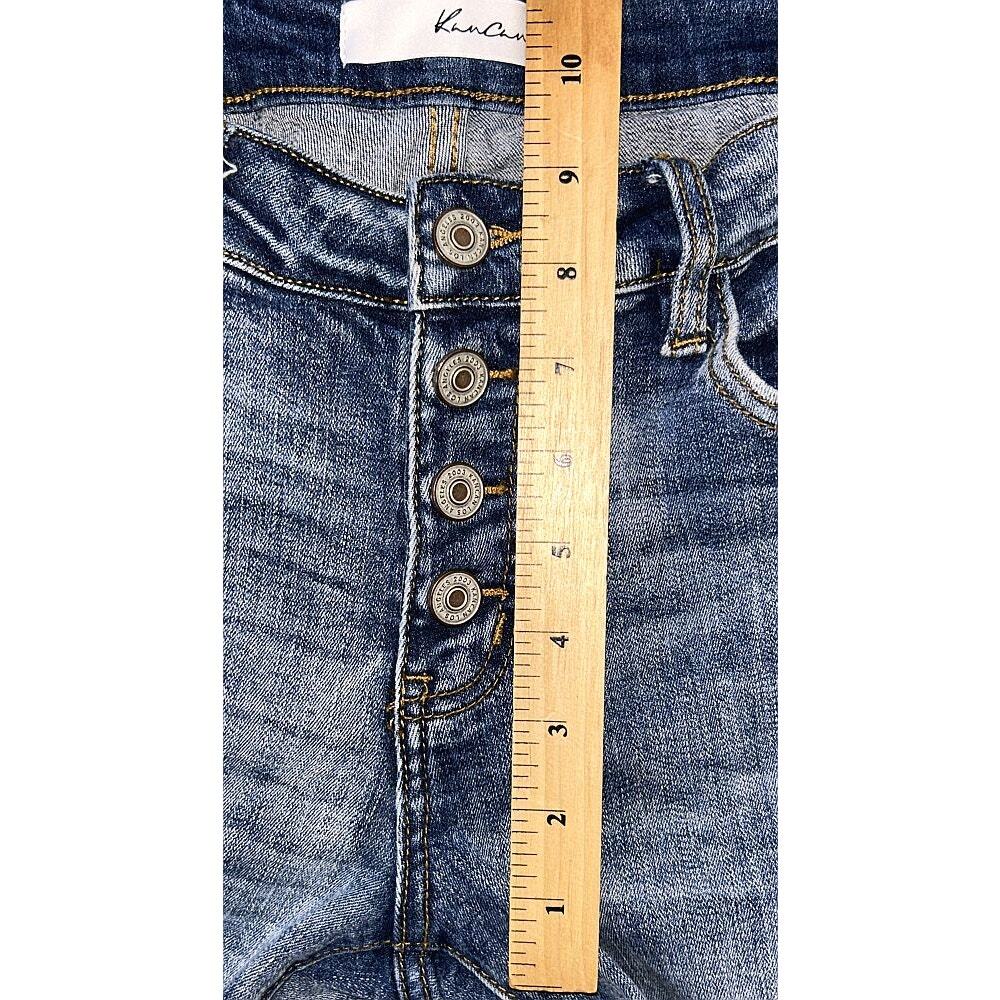KanCan Mid-Rise Distressed Button Fly Skinny Jeans Size 7 27X29 - Picture 3 of 7